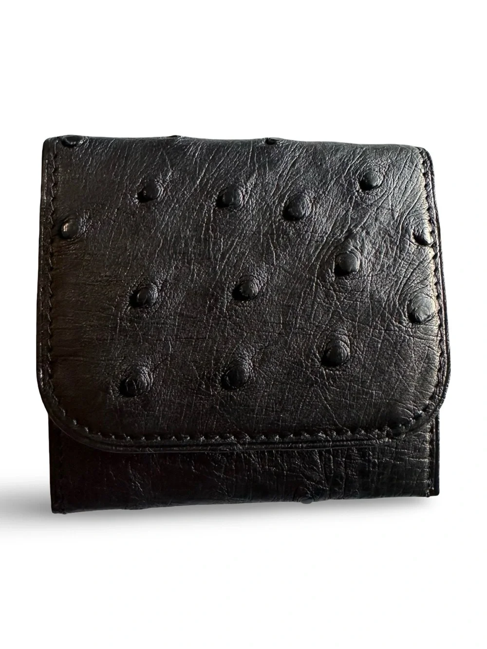 Ostrich NWT leather Mini Wallet Coins/Cash Unisex